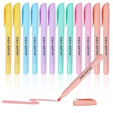 ELENTGE Highlighters Assorted Colors, Chisel 1 Count Pack of 12 , 12 COLORS