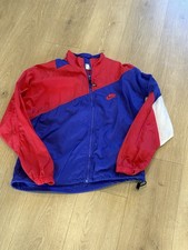 Vintage 90s Nike Red Blue White Colorblock Full Zip Windbreaker Sz Medium