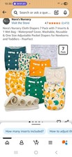 Nora Nursery Reusable Cloth Diapers Lot adjustable newborn/toddler