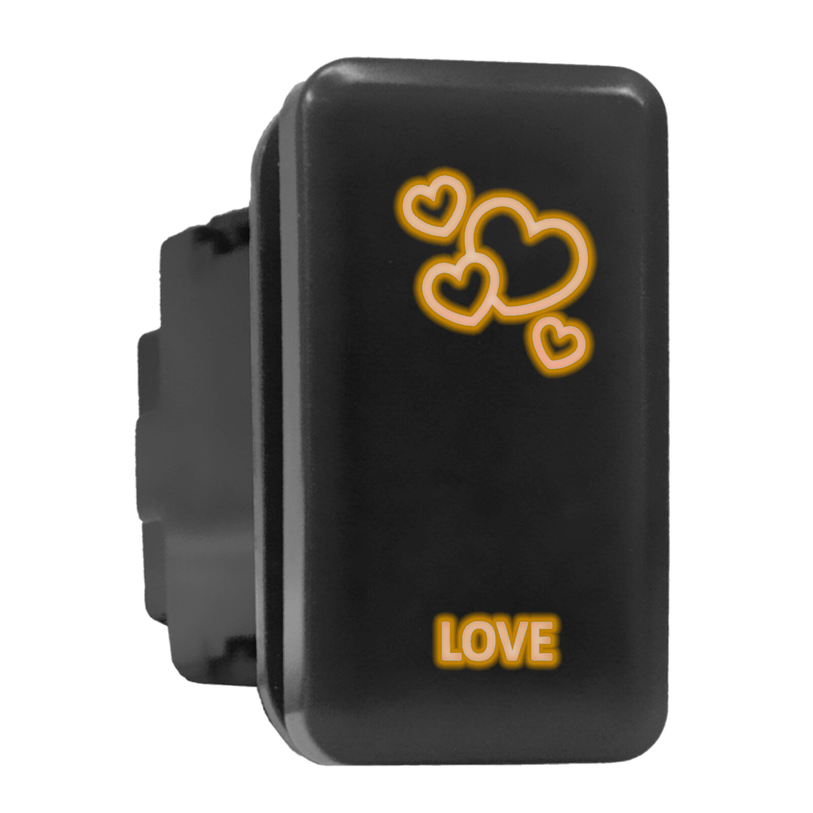 Orange Backlit Tall Push-In Switch for Toyota 1.54x0.83in LOVE Design