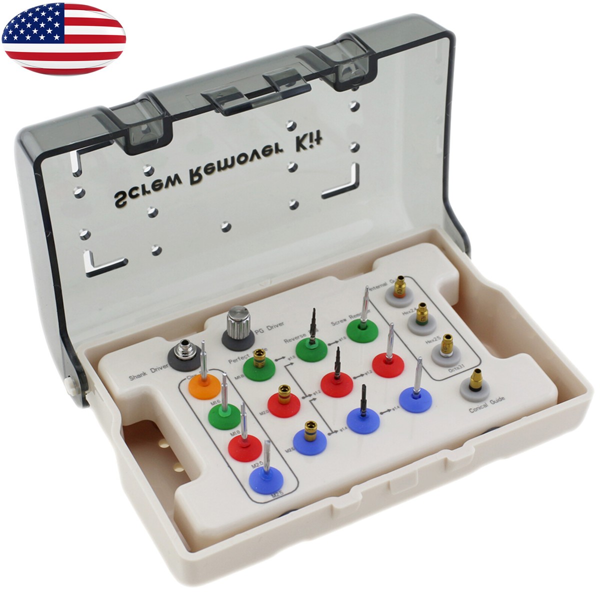 サイズM Dental Implant Remove Screw Kit Surgical Bits Driver Holder