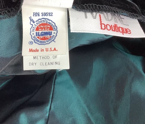 Vintage Nadine Dress Womens 11/12 Teal Black Taffeta Formal New MFC250216/DB1 - Picture 5 of 9