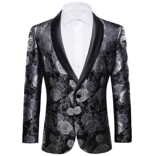 Para Hombres Floral Esmoquin Cena Chaqueta Calce Regular Chal Solapa Paisley Baile de graduación Fiesta Traje - Imagen 125 de 236