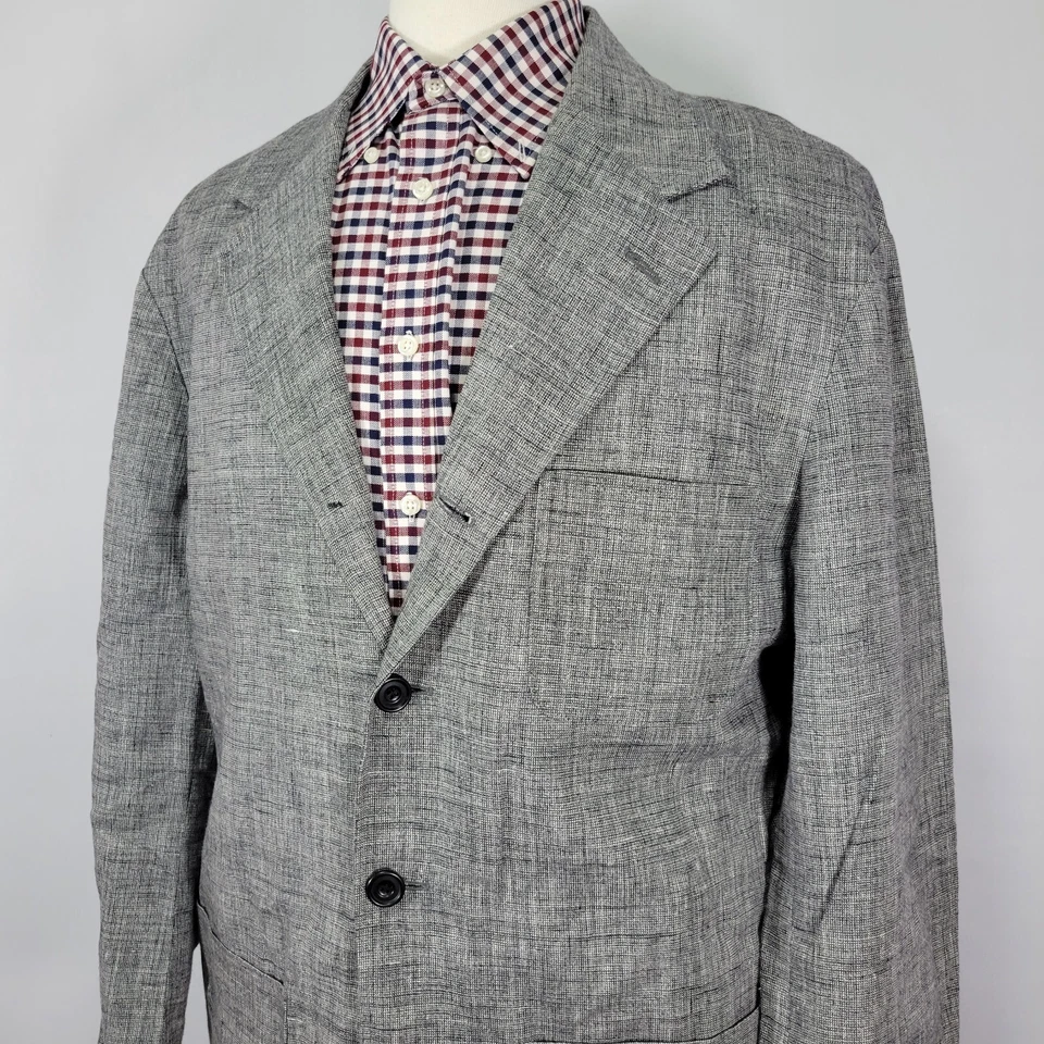 Le Collezioni Structure Men's Sport Coat Blazer Four Button 100% Irish Linen Med - Image 4 of 4