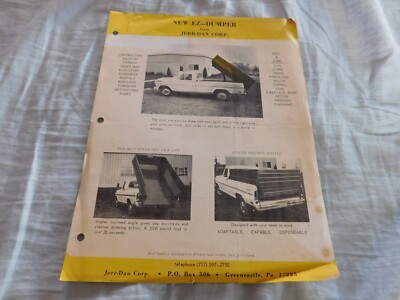 Jerr-Dan Group EZ-Dumper One Page Ford Truck Camper Special Literature