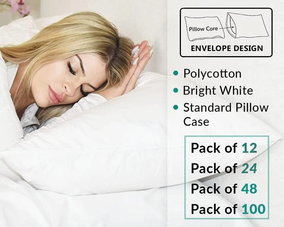 Luxury Polycotton Pillowcase Standard Queen & King Sizes Soft Durable, Easy Care - Image 3 of 4