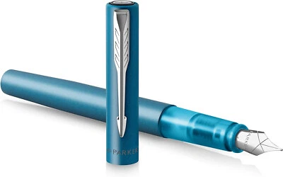 Parker Vector XL Penna Stilografica Fine Punta Verde Blu Metallico Inchiostro