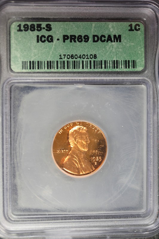 1985-S ICG PR69 DCAM Lincoln Cent!!! #B49586