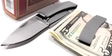 Rough Ryder Rider Stainless Steel Money Clip Drop Point Folding Pocket Knife