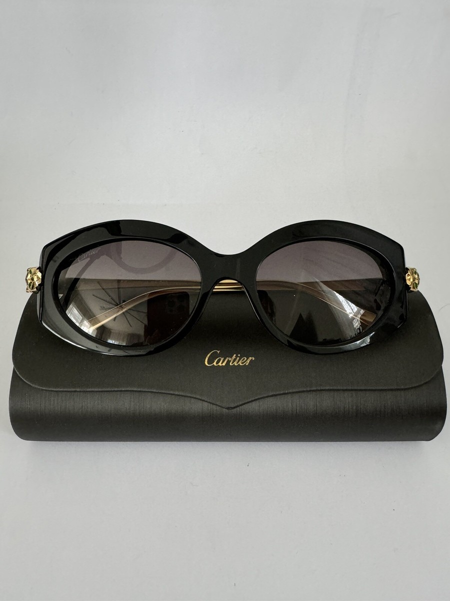 【関税込み】Cartier ブラック Panthere de Cartier サングラス Panthère de Cartier sunglasses
