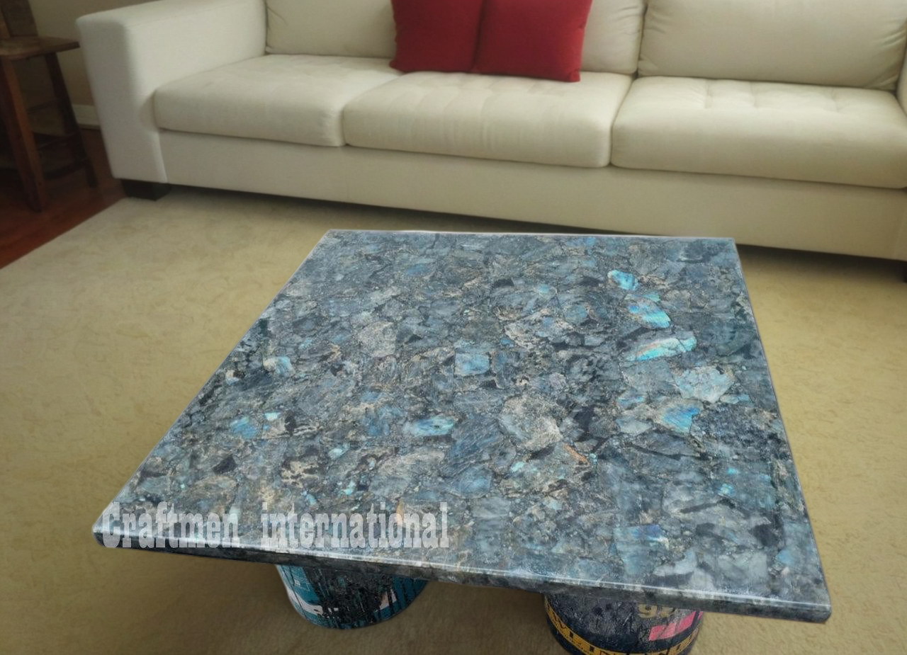 Labradorite table top, Cafeteria Dining Table, Stone Table top, Counter top