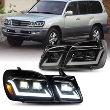 HCMOTION LED Headlights For Lexus LX470 1998-2007 Head Lamps Sequential 2PCS