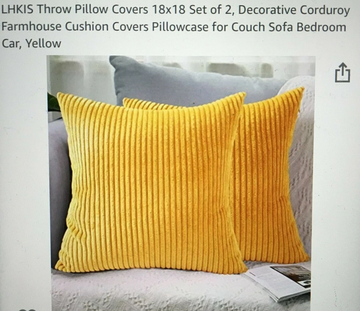 Pillow Couch Sofa Accent Throw Covers Pair 18