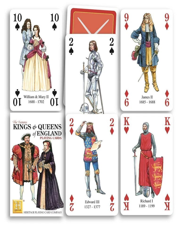 HPC Kings and Queens of England Set 52 Spielkarten + Joker
