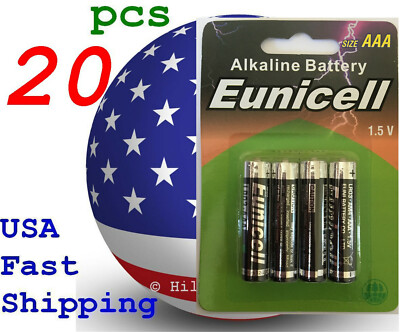 20 pcs Size AAA LR3 LR03 TT 0% Hg Heavy Duty Card 1.5V Alkaline Battery