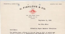 1930 H. Fishlove & Co Novelties That Amuse Chicago IL  Letterhead