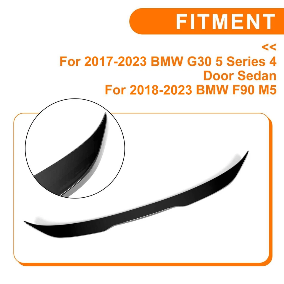FOR BMW G30 520d 530i 540i F90 M5 PRO STYLE GLOSSY BLACK TRUNK SPOILER 2017-2023 - Image 3 of 4
