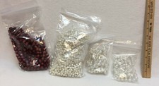 Beaded Strand Garland 3 Pearl 2 Iridescent Faceted 1 Burgundy Wood Lot of 6