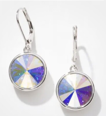 Touchstone Crystal by Swarovski LULU Crystal Earrings Rhodium & aurore boreale
