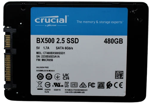 Crucial BX500 CT480BX500SSD1 480GB Sata 2.5" SSD 87% Health