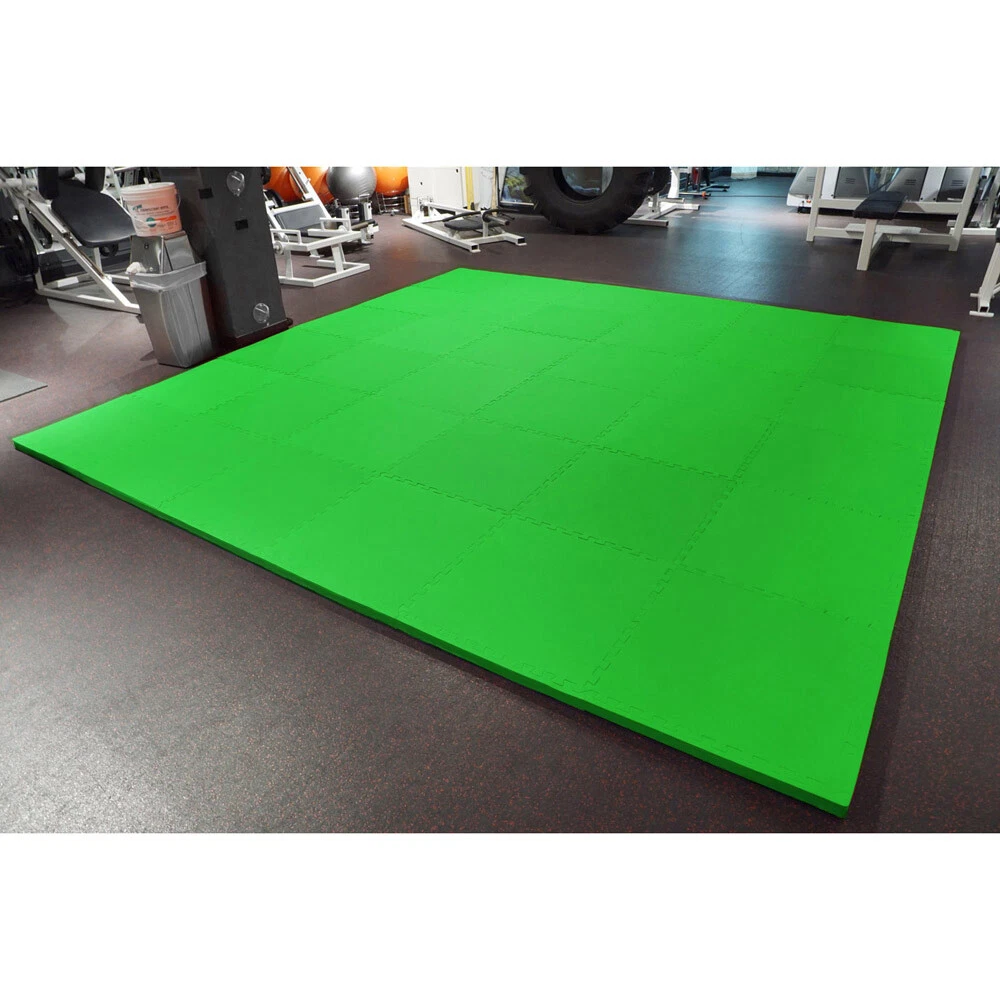 MEISTER 1.5 PUZZLE FLOOR MATS *EXTRA THICK* Home Gym Play Foam Wrestling  GREEN