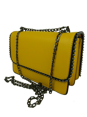 Clutch Damen klein Handtasche Kette Nieten Abend Theater Schultertasche 284