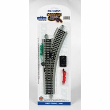Bachmann 44562 HO-Scale Right-Hand Remote Switch E-Z Track Nickel-Silver Gray