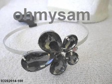 CLOSEOUT 1 1 1 NEW SILVER COLOR METAL HARD HEADBAND /GIANT COLOR STONE FLOWER