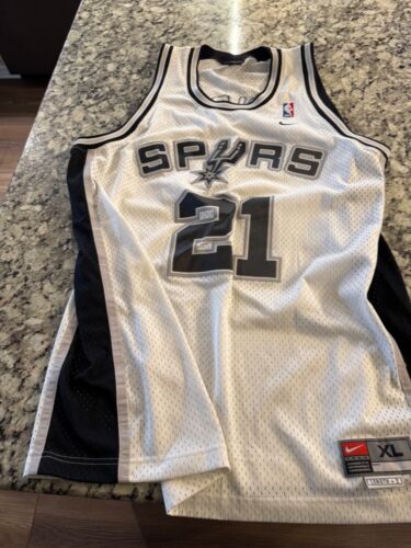 Vintage Nike Tim Duncan San Antonio Spurs Jersey White/Home Mens XL