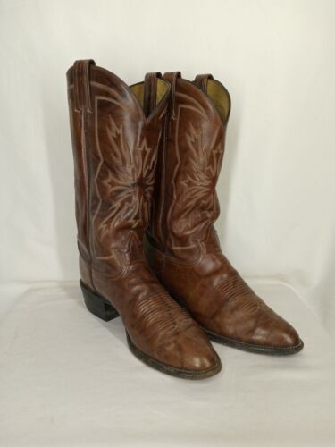 Vintage Tony Lama Cowboy Western Boots Men display picture 3