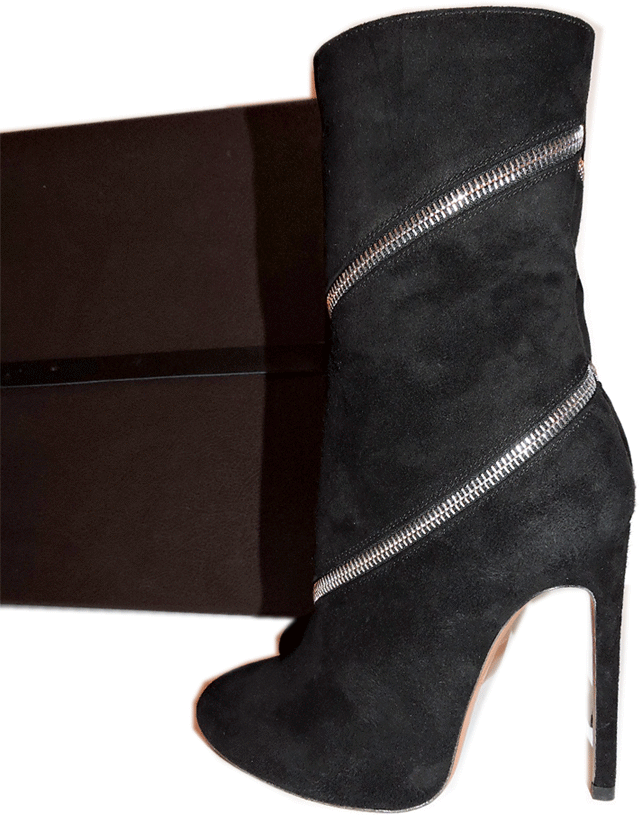Azzedine Alaia envolvente Cremallera mitad de la Pantorrilla Botas Botín De Gamuza Negra 37.5 Azzedine Alaia envolvente Cremallera mitad de la Pantorrilla Botas 37.5 Botín De Gamuza Negra 37.5 Botas e4676a