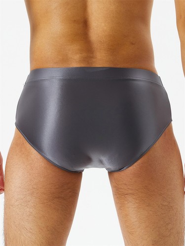 Herren Shiny Oil Low Rise Bikini Slip Bulge Pouch Höschen Nahtlos Badehose - Bild 71 von 97
