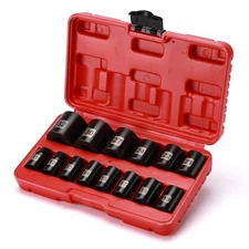 14 Pieces 1/2-Inch Drive Shallow Impact Socket Set, Metric, 6-Point, 11mm - 32mm