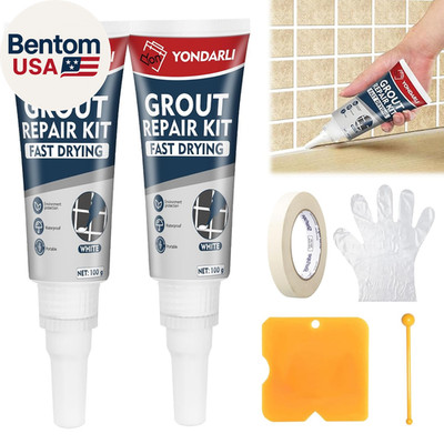 Tile Grout, 2 Pack White Grout Filler Tube, Grout Sealer for Bathroom, Shower, K