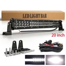 15 20 24 28 33 42 48 Dual Row Led Light Bar Spot Flood Combo Truck Off Road