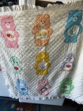 Vintage Care Bears Baby Quilt Puffy, 4ft by 4ft giant characters