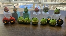Angry Birds Eraseez Eraser Puzzle Lot of 15 Rovio Heads Pencil Topper Toys Pigs