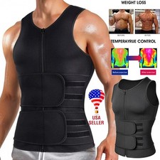 Men's Sauna Suit Sweat Vest Neoprene Shirt Body Shaper Weight Loss Waist Trainer