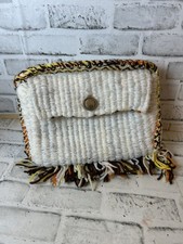 1970s Hand Crocheted Women  s Clutch Bag