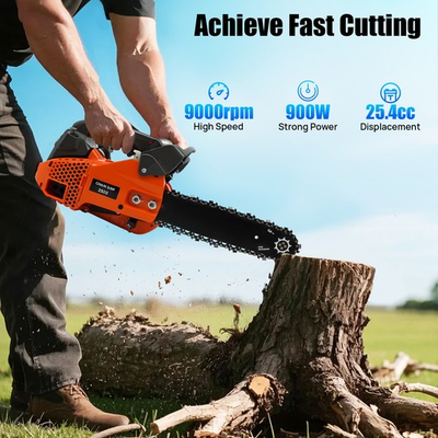 #ad 25.4cc 2 Stroke Petrol Powered Engine Chainsaw Top Handle Chainsaw Manual Start $89.52