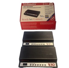 LOT OF 2 Us Robotics Black 56 k Modem Model  5686 V.92 VTG RARE -2006 W/ Box