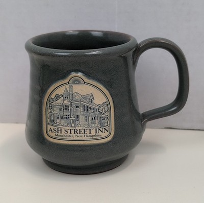 Deneen Pottery Ash Street Inn Manchester NH Green Handmade Mug USA 2022