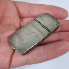 Antiker Zinn Kombi Vesta Etui Streichholz Safe