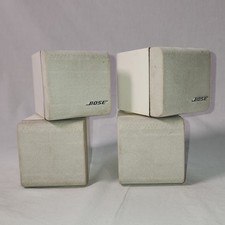 2x BOSE Acoustimass Jewel Lifestyle Double Cube Speakers White Pair Discolored