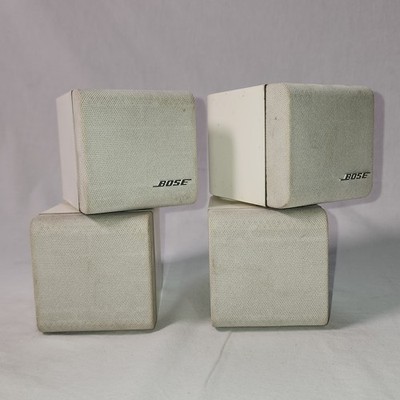 2x BOSE Acoustimass Jewel Lifestyle Double Cube Speakers White  Pair Discolored