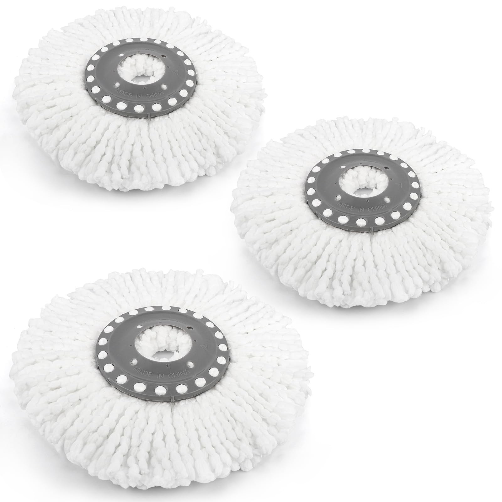 Premium 3Pack Microfibre Spin Mop Heads for 360Degree Round Rotating Mops - Image 2