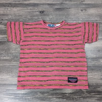 Bugle Boy '80s Kids Size Youth Medium Horizontal Tribal Stripe T-Shirt RARE