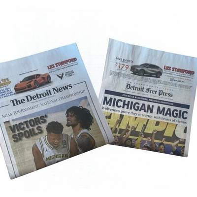 Detroit News & Free Press 2026 Michigan Basketball National Champions Newspaper