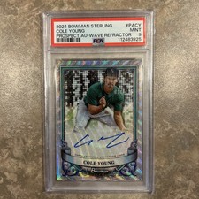 2024 Bowman Sterling Cole Young Prospect Auto Wave Refractor #/125 PSA 9