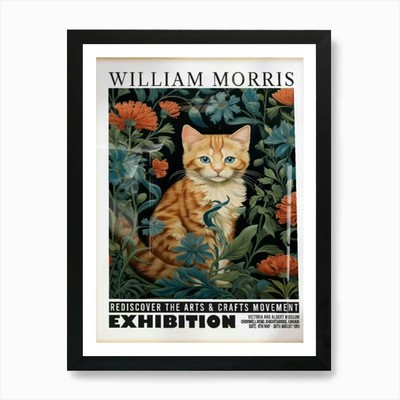 William Morris cat print 4 Art Prin Framed Wall Art Poster Canvas Print Picture